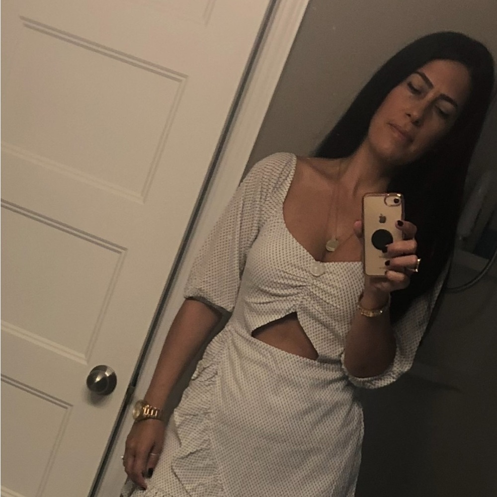 Anthropologie Cream dress with Cutout Detail